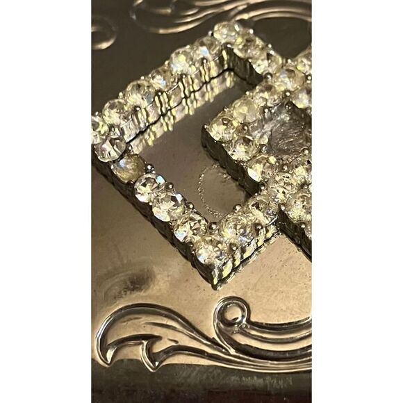 Silver with Crystals Belt Buckle / EUC - Picture 3 of 3